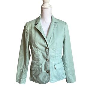 L.L. BEAN Women's Seafoam Green Blazer Jacket 3-Button Classic Size Small